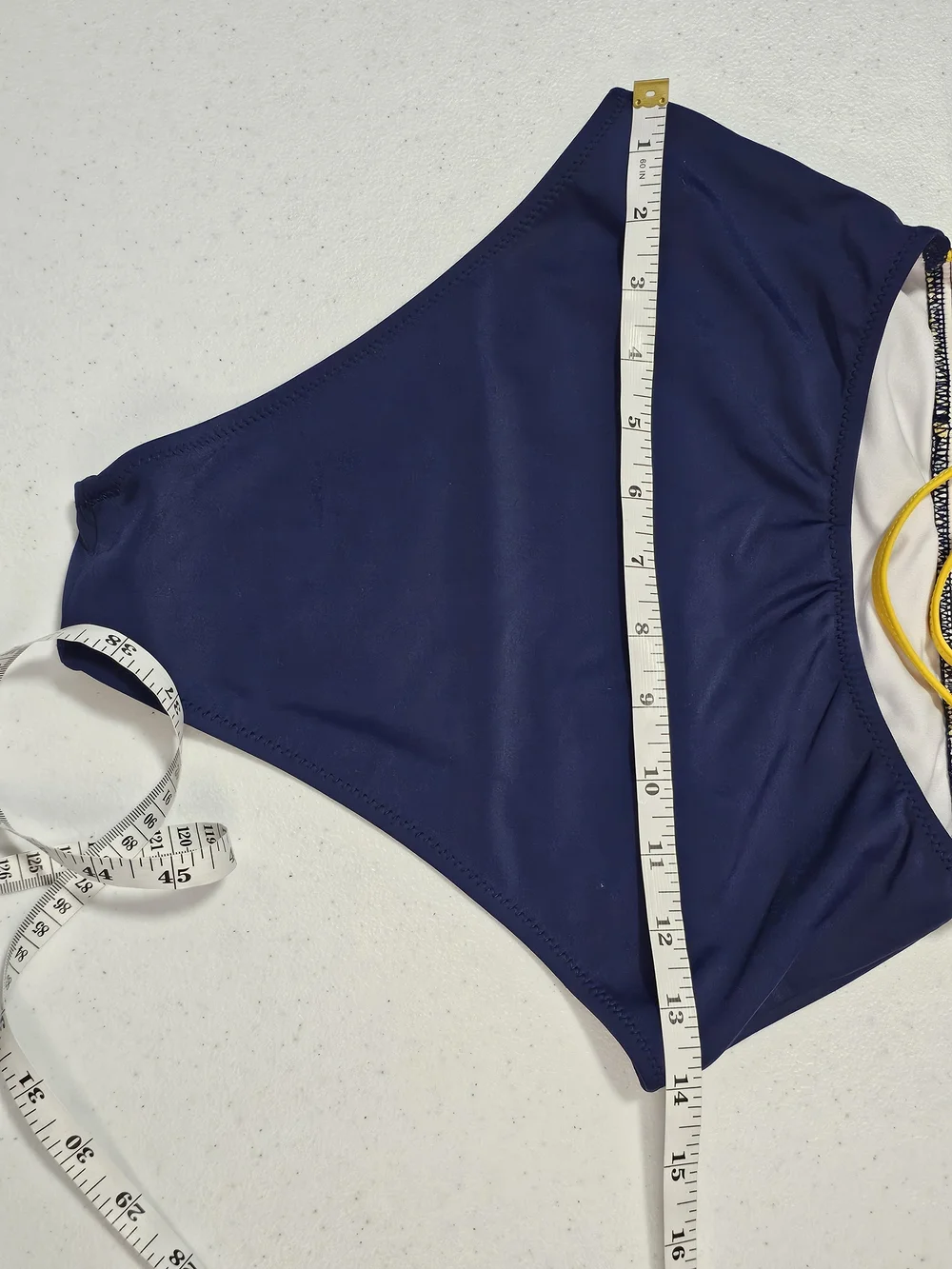Cupshe Yellow and Navy Colorblock One-Piece Swimsuit Keyhole Adjustable Back